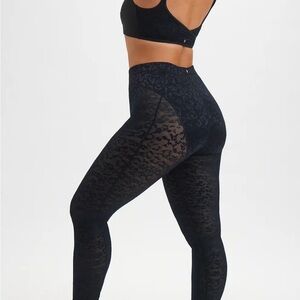 Fabletics high waisted mesh Black Leopard Print Leggings
